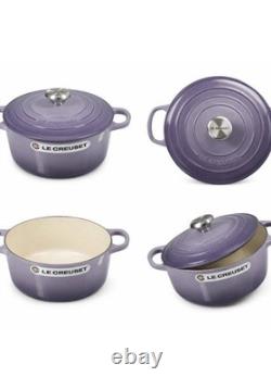 Le Creuset 5.5 Qt Round Dutch Oven Provence Bluebell Cast Iron France #26 NEW LC
