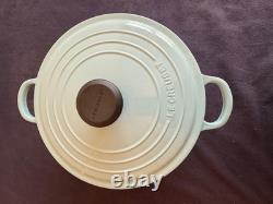 Le Creuset 5.5 qt Dutch Oven #26 Cast Iron Enameled Mineral Light Sky Blue RARE