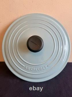 Le Creuset 5.5 qt Dutch Oven #26 Cast Iron Enameled Mineral Light Sky Blue RARE
