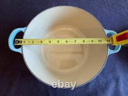 Le Creuset 5.5 qt Dutch Oven #26 Cast Iron Enameled Mineral Light Sky Blue RARE