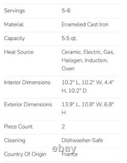 Le Creuset 5.5 qt Dutch Oven #26 Cast Iron Enameled Mineral Light Sky Blue RARE