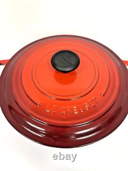 Le Creuset 7.25Qt 11 #28 Round Dutch Oven Cast Iron Cerise Red NEVER USED