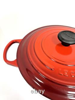 Le Creuset 7.25Qt 11 #28 Round Dutch Oven Cast Iron Cerise Red NEVER USED