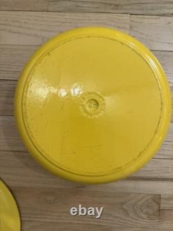 Le Creuset 7.25 Qt #28 Round Dutch Oven Cast Iron Soleil Yellow with Lid Used