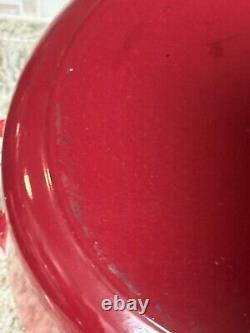 Le Creuset 7.25 Qt Round Cast Iron Dutch Oven Cerise Cherry Red #28 France