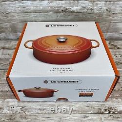 Le Creuset 9 in 2.6L 2.75qt Oval Dutch Oven Enameled Cast Iron Flint Oyster Gray