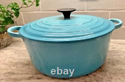 Le Creuset Caribbean Blue Cast Iron Dutch Oven #26, 5.5 Qt. Excellent Condition