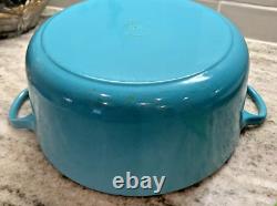 Le Creuset Caribbean Blue Cast Iron Dutch Oven #26, 5.5 Qt. Excellent Condition