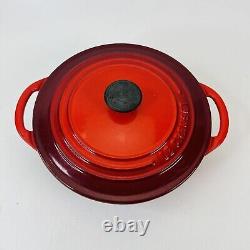 Le Creuset Cast Iron #22 Round Dutch Oven Red with Lid 3.5 Quart