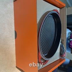 Le Creuset Cast Iron 28 Oval Dutch Oven Grill Pan Lid Flame 4-1/2 Qt