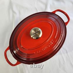 Le Creuset Cast Iron 31 Oval Dutch Oven with Lid Cerise Red 6-3/4 Qt