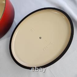 Le Creuset Cast Iron 31 Oval Dutch Oven with Lid Cerise Red 6-3/4 Qt