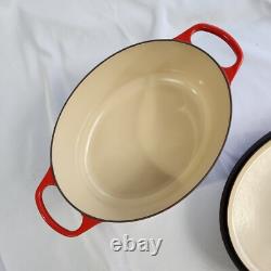 Le Creuset Cast Iron 31 Oval Dutch Oven with Lid Cerise Red 6-3/4 Qt