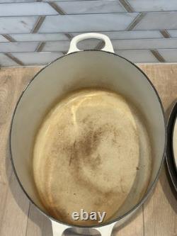Le Creuset Cast Iron 31 Oval Dutch Oven with Lid Meringue 6-3/4 Qt