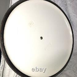 Le Creuset Cast Iron Enamel Cookware Dutch Oven With Lid Handled 28 White Round