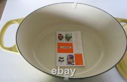 Le Creuset Cast Iron Oval Dutch Oven with Lid 6.75 Qt Yellow Enamel #31 France