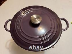 Le Creuset Cast Iron Round Dutch Oven 3.5 Qt Cassis Purple