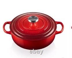 Le Creuset Cast Iron Round Dutch Oven Sauteuse 9.5inch, 3.5qt, Made In France