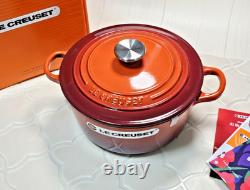 Le Creuset Cayenne 22cm 3.5 Qt CLASSIC Round Dutch Oven STEEL KNOB Rare NIB