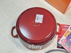Le Creuset Cayenne 22cm 3.5 Qt CLASSIC Round Dutch Oven STEEL KNOB Rare NIB
