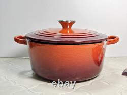 Le Creuset Cayenne 22cm 3.5 Qt CLASSIC Round Dutch Oven STEEL KNOB Rare NIB