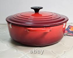Le Creuset Cherry Red 26cm 4.25 Qt Shallow Round Dutch Oven Risotto Pot NIB