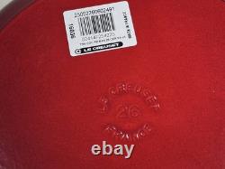 Le Creuset Cherry Red 26cm 4.25 Qt Shallow Round Dutch Oven Risotto Pot NIB