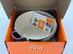 Le Creuset Cocotte 24cm 9.5in 4.5qt Fig Purple Silver knob Cast Iron Dutch oven