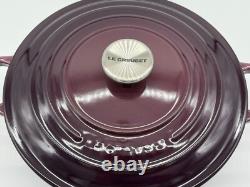 Le Creuset Cocotte 24cm 9.5in 4.5qt Fig Purple Silver knob Cast Iron Dutch oven