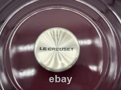 Le Creuset Cocotte 24cm 9.5in 4.5qt Fig Purple Silver knob Cast Iron Dutch oven