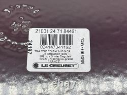 Le Creuset Cocotte 24cm 9.5in 4.5qt Fig Purple Silver knob Cast Iron Dutch oven