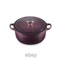 Le Creuset Cocotte 9.5 (24cm) 4.5qt Cast Iron Dutch Oven Fig Purple Silver Knob