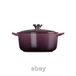 Le Creuset Cocotte 9.5 (24cm) 4.5qt Cast Iron Dutch Oven Fig Purple Silver Knob
