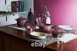 Le Creuset Cocotte 9.5 (24cm) 4.5qt Cast Iron Dutch Oven Fig Purple Silver Knob