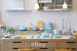 Le Creuset Cocotte Fleur Flower Purist Blue 20cm 2L Silver Knob Dutch oven NIB