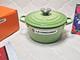 Le Creuset Cocotte Palm Green 18cm 2qt Cast Iron Dutch Oven Silver Knob Nib