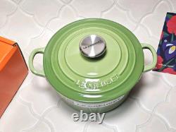 Le Creuset Cocotte Palm Green 18cm 2Qt Cast Iron Dutch Oven Silver knob NIB
