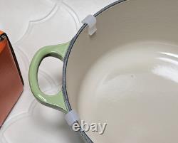 Le Creuset Cocotte Palm Green 18cm 2Qt Cast Iron Dutch Oven Silver knob NIB