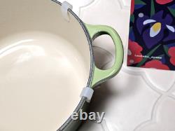 Le Creuset Cocotte Palm Green 18cm 2Qt Cast Iron Dutch Oven Silver knob NIB