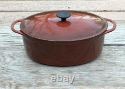 Le Creuset Cousances Cast Iron 30 Oval Dutch Oven with Lid Chestnut 6-1/2 Qt