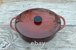 Le Creuset Cousances Cast Iron 30 Oval Dutch Oven with Lid Chestnut 6-1/2 Qt