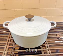 Le Creuset D #22 Cast Iron & Enamel Light Grey-Blue Dutch Oven 3 1/2 QT EUC