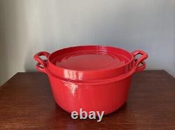 Le Creuset Doufeu 10.5 #26 France Enameled Cast Iron Dutch Oven Red 5 QT