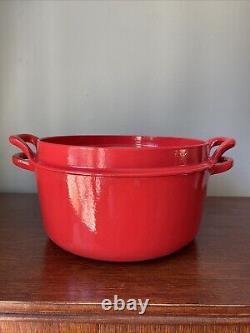 Le Creuset Doufeu 10.5 #26 France Enameled Cast Iron Dutch Oven Red 5 QT