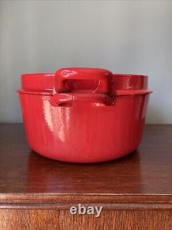 Le Creuset Doufeu 10.5 #26 France Enameled Cast Iron Dutch Oven Red 5 QT