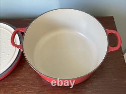 Le Creuset Doufeu 10.5 #26 France Enameled Cast Iron Dutch Oven Red 5 QT