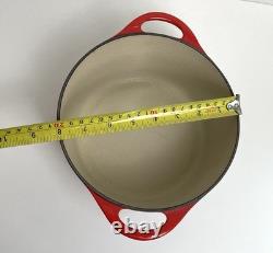 Le Creuset Doufeu Cast Iron Dutch Oven #20 Red 2.5 Qt Recessed Lid Braising Pot