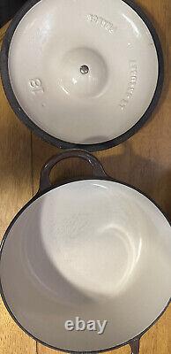 Le Creuset Dutch Oven #24 E Cast Iron Enamel Brown & #18 2 Quarts With Lids