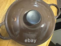 Le Creuset Dutch Oven #24 E Cast Iron Enamel Brown & #18 2 Quarts With Lids