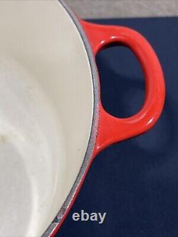 Le Creuset Dutch Oven 5.5 Qt Red Enamel Cast Iron #26 France Matching Lid